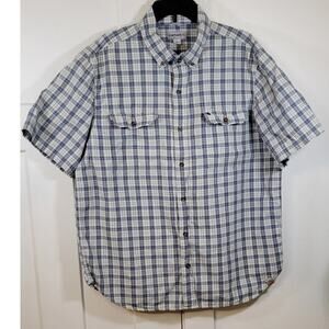 Carhartt Shirt Relaxed Fit Men's X-Large Plaid Short Sleeved Simple Casual Shirt